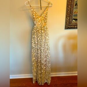 Altar'd State Gold and Cream Lace Fabric